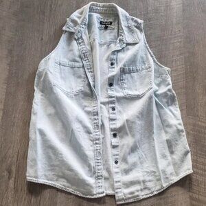 Express Light Wash Denim Vest.